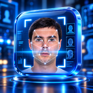 Interfaz futurista de reconocimiento facial